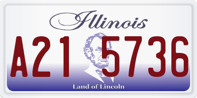 IL license plate A215736