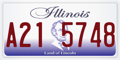 IL license plate A215748