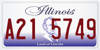IL license plate A215749