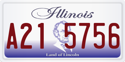 IL license plate A215756