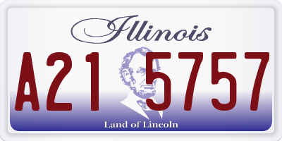 IL license plate A215757