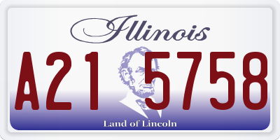 IL license plate A215758