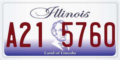 IL license plate A215760