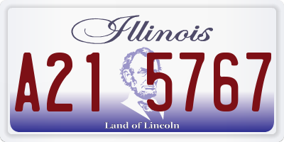 IL license plate A215767