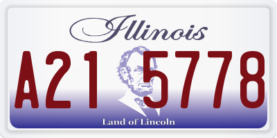 IL license plate A215778