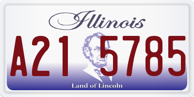 IL license plate A215785