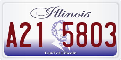 IL license plate A215803