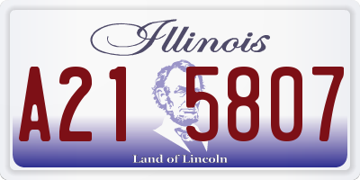 IL license plate A215807