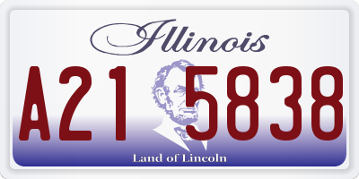 IL license plate A215838