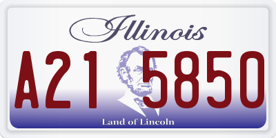 IL license plate A215850