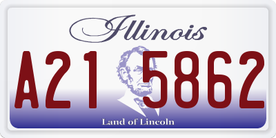 IL license plate A215862