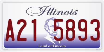 IL license plate A215893