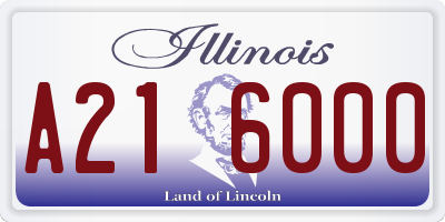 IL license plate A216000