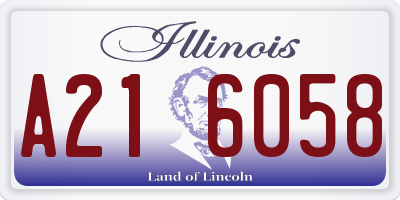 IL license plate A216058