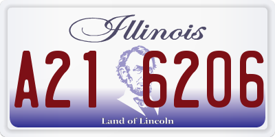 IL license plate A216206