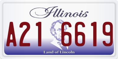 IL license plate A216619