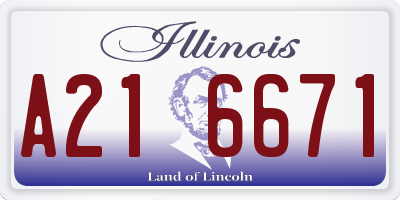 IL license plate A216671