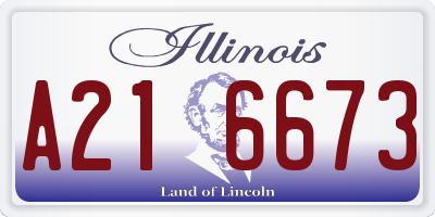 IL license plate A216673