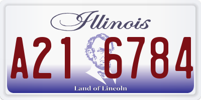 IL license plate A216784
