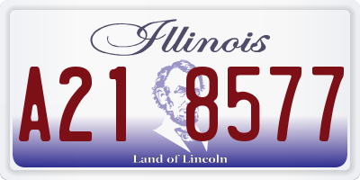 IL license plate A218577