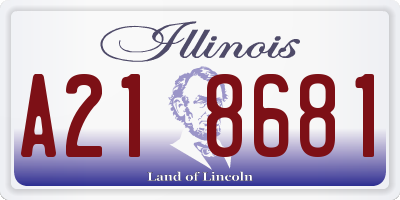 IL license plate A218681