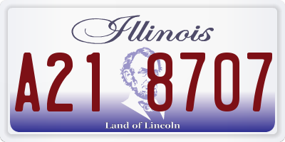IL license plate A218707