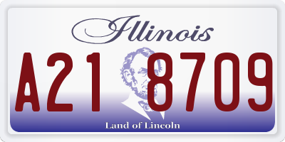 IL license plate A218709