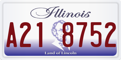 IL license plate A218752