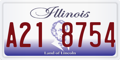 IL license plate A218754