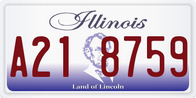 IL license plate A218759
