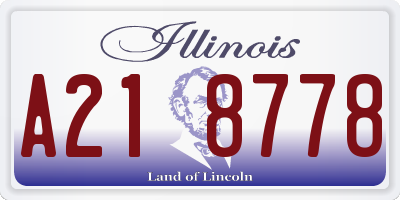 IL license plate A218778