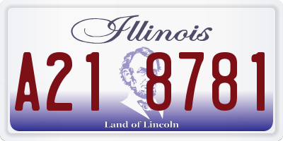 IL license plate A218781