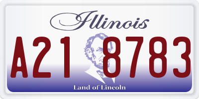 IL license plate A218783