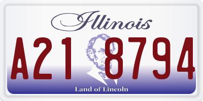 IL license plate A218794