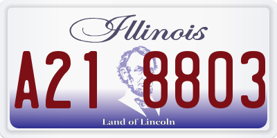 IL license plate A218803