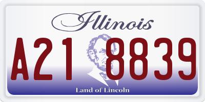 IL license plate A218839