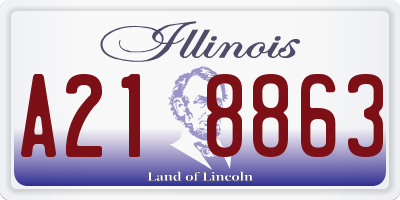 IL license plate A218863