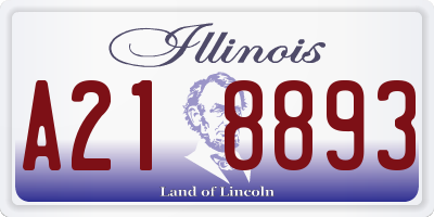 IL license plate A218893