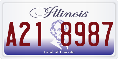 IL license plate A218987