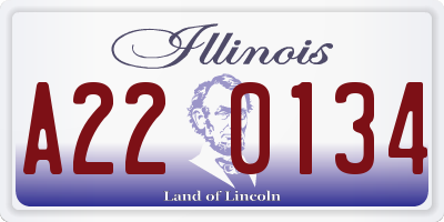 IL license plate A220134