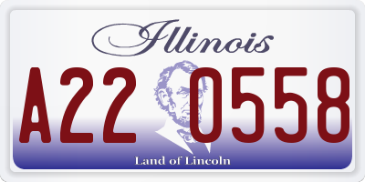 IL license plate A220558