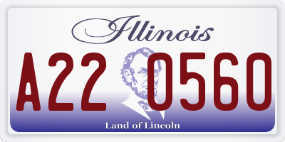 IL license plate A220560