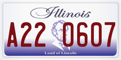 IL license plate A220607