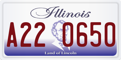 IL license plate A220650