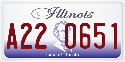 IL license plate A220651