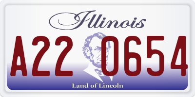 IL license plate A220654