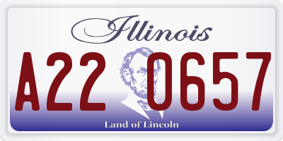 IL license plate A220657