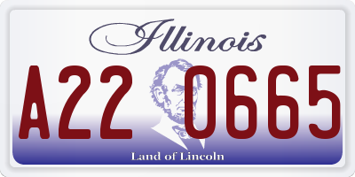 IL license plate A220665