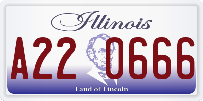 IL license plate A220666