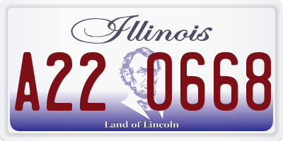 IL license plate A220668